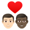 Couple with Heart- Man- Man- Light Skin Tone- Dark Skin Tone emoji on Emojione